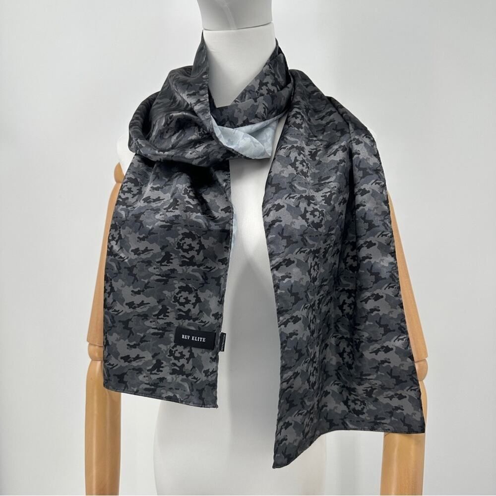 Rev Elite Grey Khaki Camouflage Satin Scarf